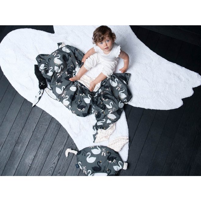 TODDLER LIGHT BLANKET - ON THE ROAD - SMOKE MINT