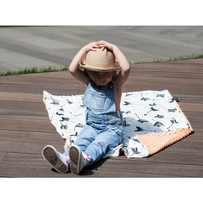 TODDLER LIGHT BLANKET - ON THE ROAD - SMOKE MINT