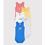 SLEEVELESS HAWAIIAN PRINT COTTON BODYSUITS - 5-PACK