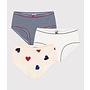 GIRLS' HEART PATTERNED COTTON BRIEFS - 3-PACK