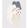 BABIES' LONG-SLEEVED COTTON BODYSUITS HEARTS - 5-PACK