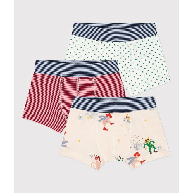 BOYS' COTTON BOXERS + GLOW-IN-THE-DARK PAIR - 3-PACK