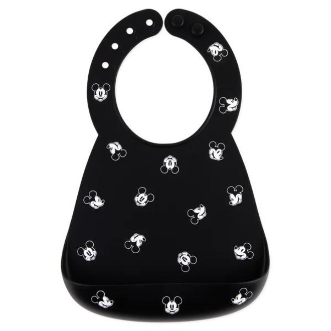 Silicone Bibs - Mickey Mouse Faces B+W