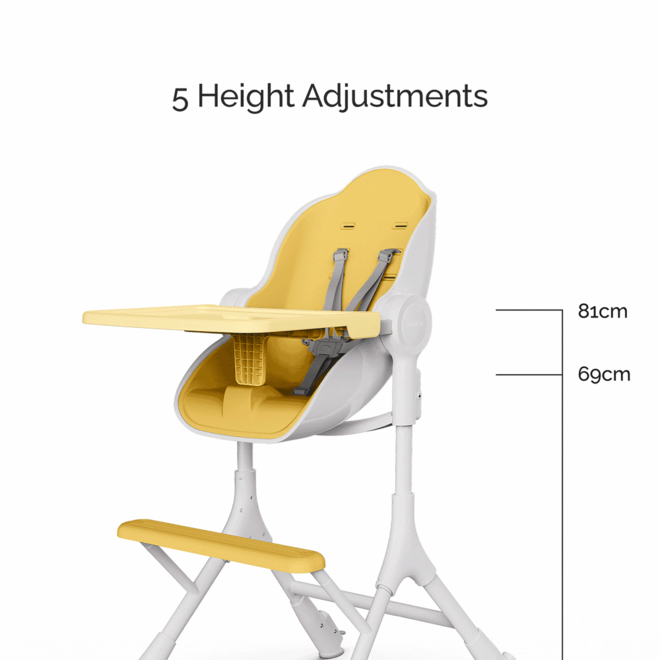 Oribel - Cocoon Z High Chair | Lounger - Lemonade Yellow FLOOR MODEL