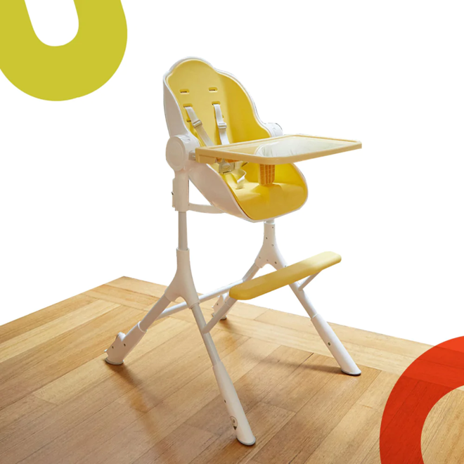 Oribel - Cocoon Z High Chair | Lounger - Lemonade Yellow FLOOR MODEL