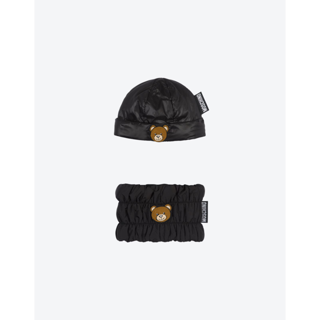 HAT AND WARMER SET BEAR GRAPHIC