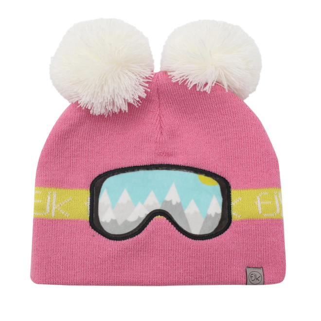 Knitted Toque Ski Goggles Pink