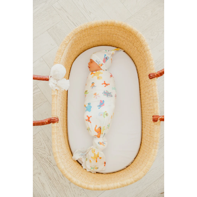 Copper Pearl - Sesame Friends Swaddle Blanket