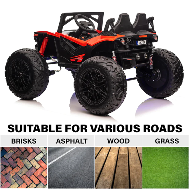 UTV with Removable Canopy, Remote Control and Colorful Lights 2 Seater 24V White
