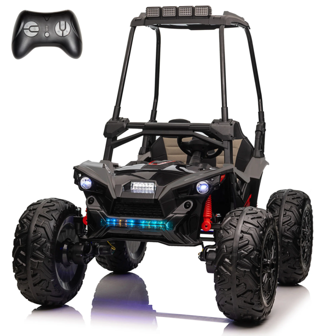 UTV with Removable Canopy, Remote Control and Colorful Lights 2 Seater 24V Black