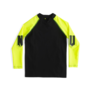 SURF'S UP RASHGUARD BLACK/HOT LIME