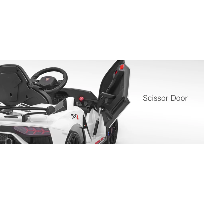 Lamborghini Aventador SVJ with Custom Stickers and Remote Control 12V White