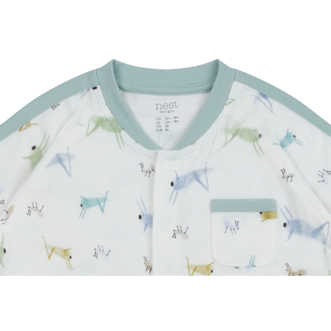 Bamboo Pima 3/4 Sleeve Romper - The Ant & The Grasshopper