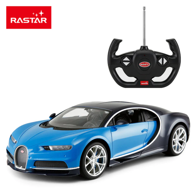 Bugatti Chiron Remote Control Car with Working Lights Rastar 1:14 Licensed Toy