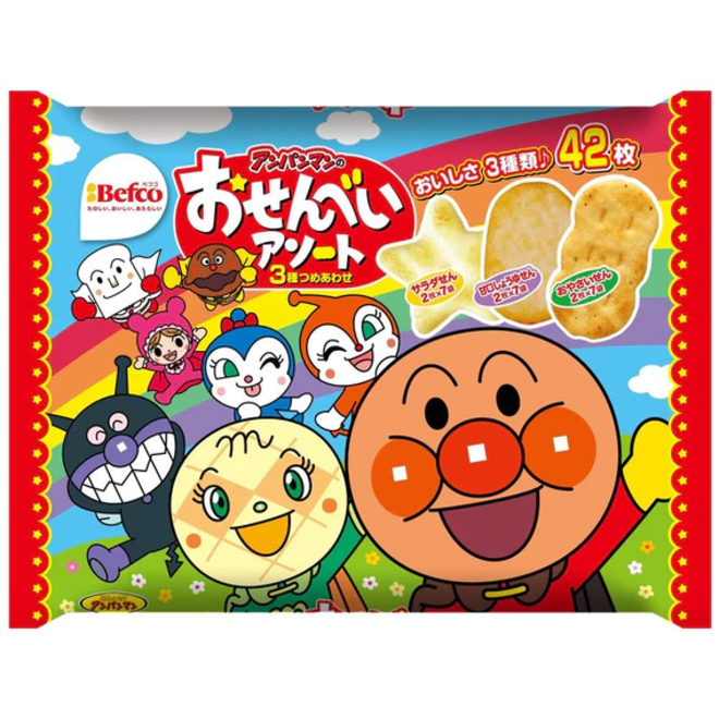 Anpanman 3 kinds of flavors assorted rice crackers 150g