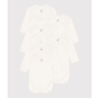 LONG-SLEEVED WRAPOVER COTTON BODYSUITS - 5-PACK
