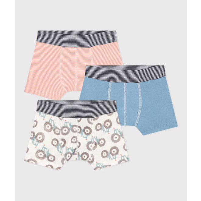 BOYS' TRACTOR COTTON BOXER SHORTS - 3-PACK