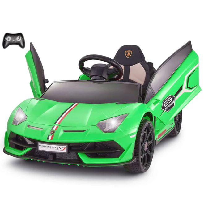 Lamborghini Aventador SVJ with Custom Stickers and Remote Control 12V Green