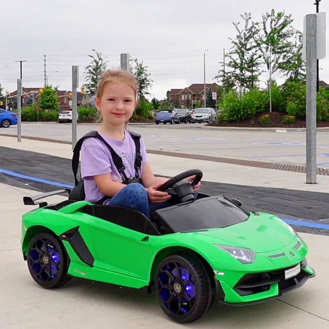 Lamborghini Aventador SVJ with Custom Stickers and Remote Control 12V Green