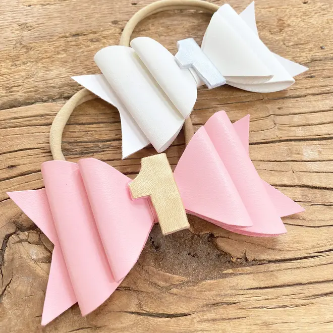 Baby Wisp - First Birthday Headband - Pink Hair Bow