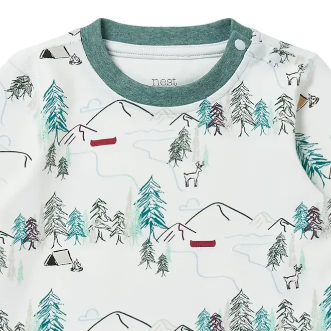 Long Sleeve Two-Piece Pj Set (Organic Cotton) - Happy Trails