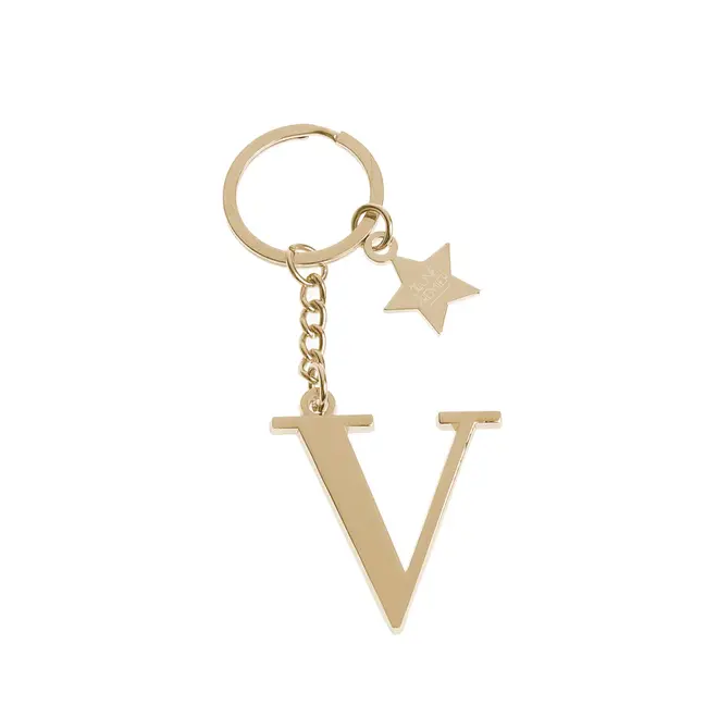 Keychain Letter Gold - V