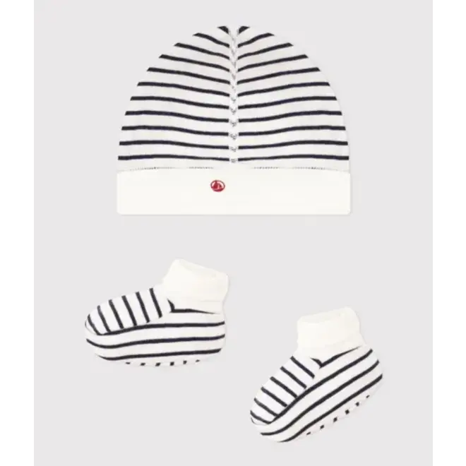 Babies' Breton Bonnet and Bootees Set