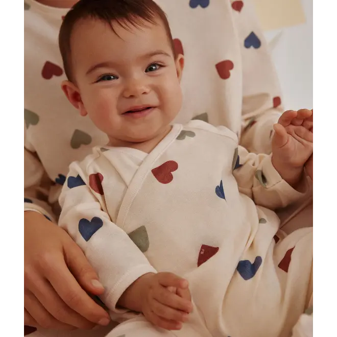 Babies' tricolour Heart Pattern Cotton Pyjamas