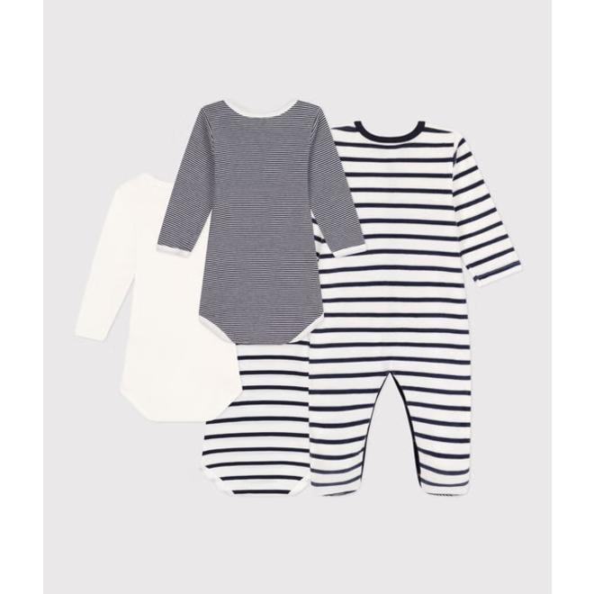 Babies' Pyjamas and 3-Pack of Stripy Bodysuits Gift Pack