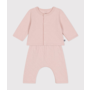 Babies' two-piece set in quilted tube knit Pink