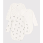 Long-sleeved wrapover rabbit themed cotton bodysuits - Pack of 3