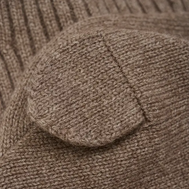 Bear Balaclava Ears Wool Knit Morel