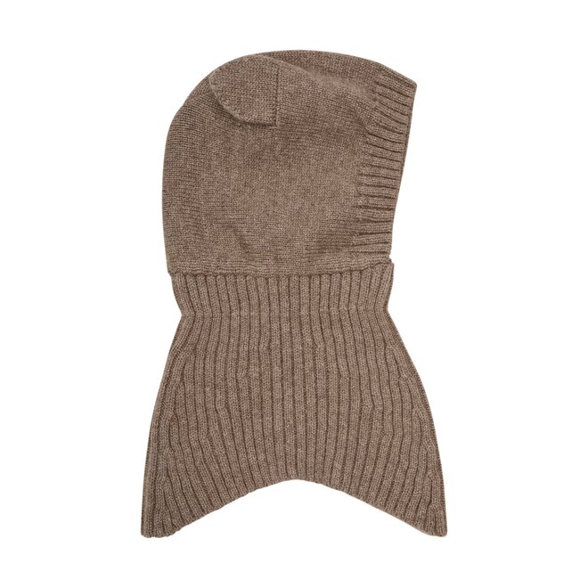 Bear Balaclava Ears Wool Knit Morel