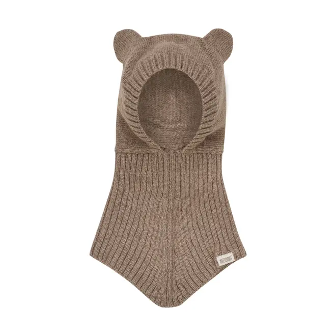 Bear Balaclava Ears Wool Knit Morel