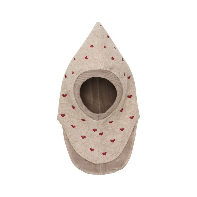 Balaclava Hearts Emb. Wool Sand Melange