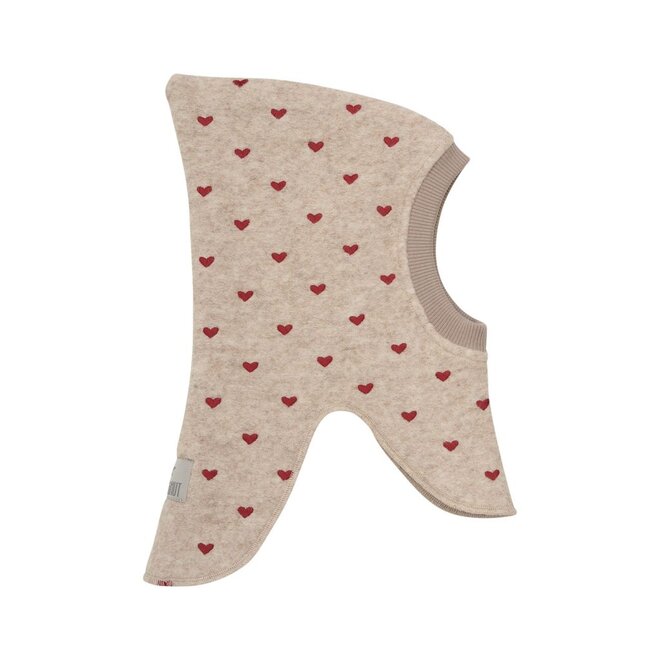 Balaclava Hearts Emb. Wool Sand Melange