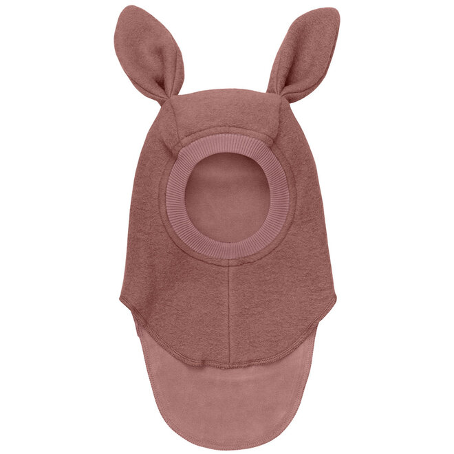 BUNNY Balaclava Ears Wool Withered Rose