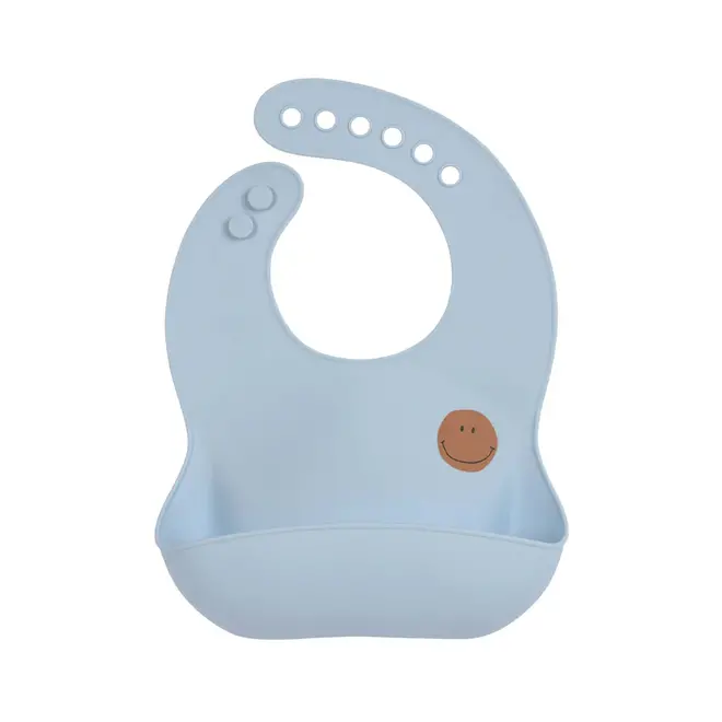 Lassig Happy Rascals Silicone Bib Smile sky blue