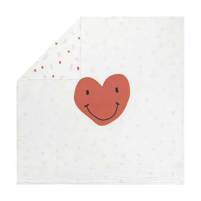 Lassig Heavenly soft Blanket Happy Rascals Heart 100*100cm