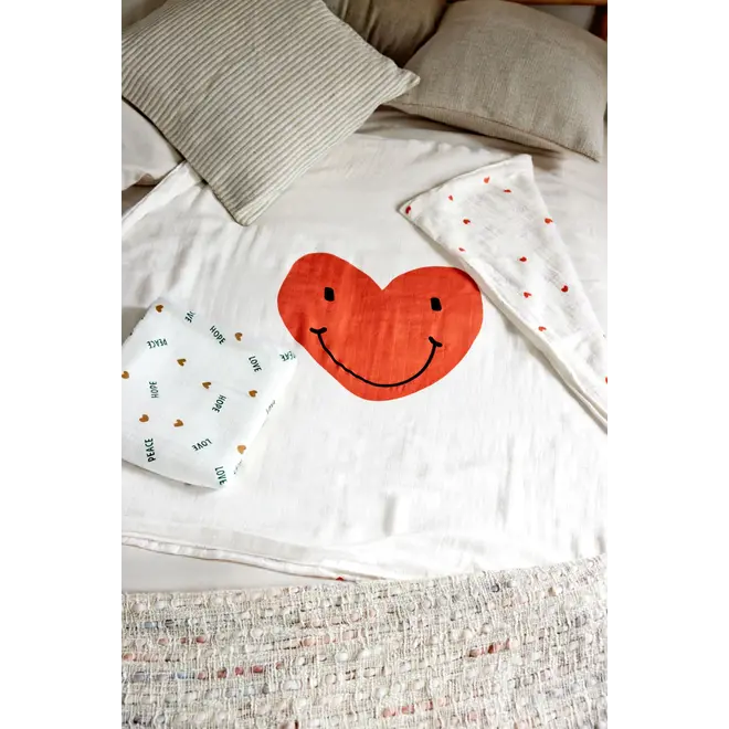 Lassig Heavenly soft Blanket Happy Rascals Heart 100*100cm