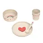Lassig Happy Rascals Dish Set Heart lavender