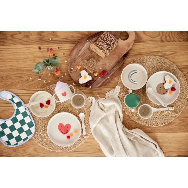 Lassig Happy Rascals Dish Set Heart lavender