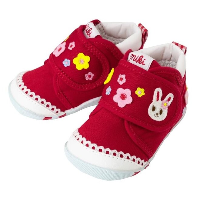 Mikihouse Baby Shoes Dancing Rabbit Red Velcro
