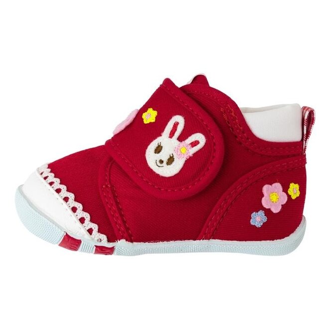 Mikihouse Baby Shoes Dancing Rabbit Red Velcro