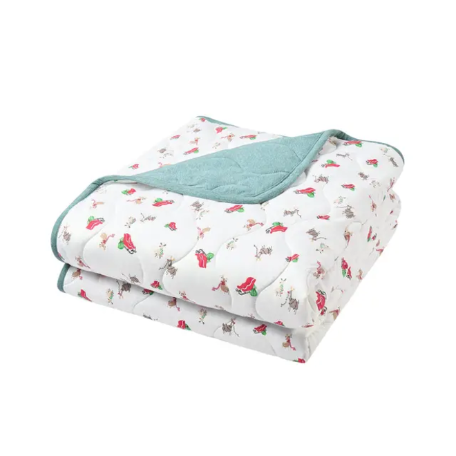 Large Quilted Winter Blanket Sleigh All Day