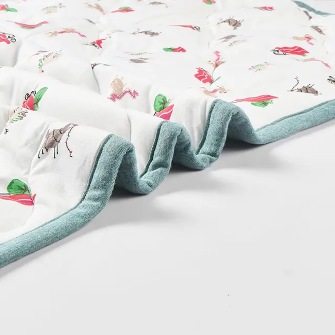 Large Quilted Winter Blanket Sleigh All Day