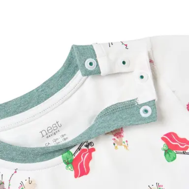 Long Sleeve Two-Piece PJ Set Sleigh All Day