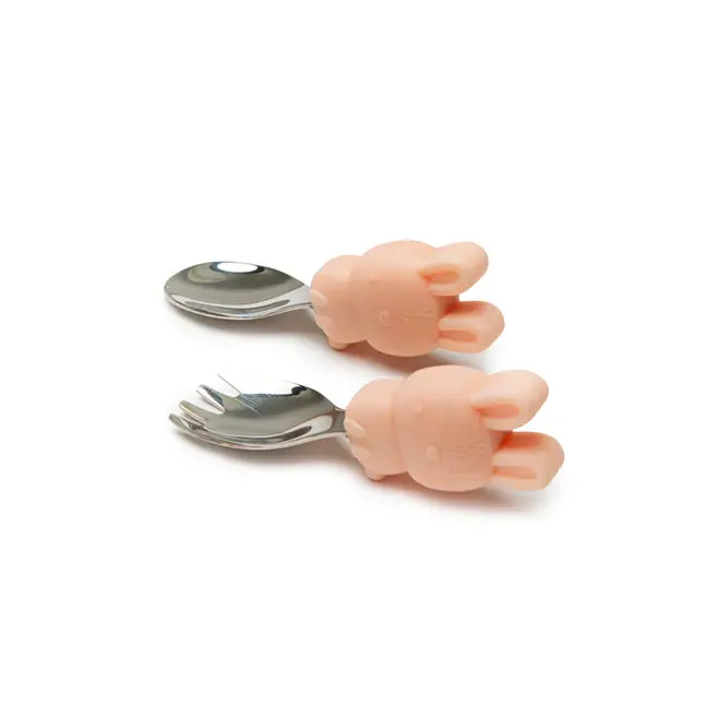 Born to be Wild Learning Spoon/Fork Set - Bunny