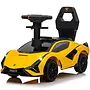 Lamborghini SIAN Foot to Floor Push Pedal Ride On Car Baby Walker with Music and Lights, Licensed Yellow