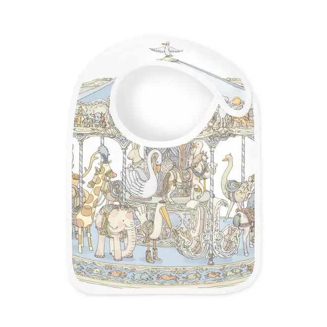 Satin bib - Carousel Blue